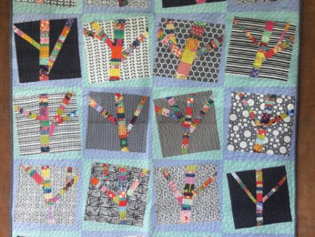 Yarn Bomb Trees Quilt AEQ-80e - Downloadable Pattern Online Hot Sale