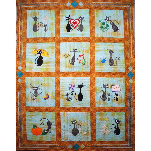 9 Lives Plus 3 November Quilt Pattern GGA-K13 - Paper Pattern Online Sale