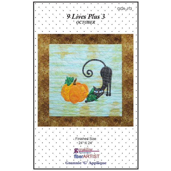 9 Lives Plus 3 October Quilt Pattern GGA-J13 - Paper Pattern For Cheap