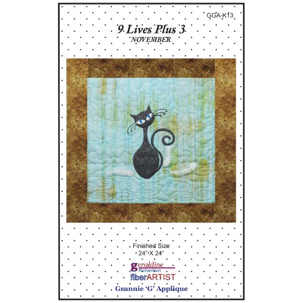 9 Lives Plus 3 November Quilt Pattern GGA-K13 - Paper Pattern Online Sale