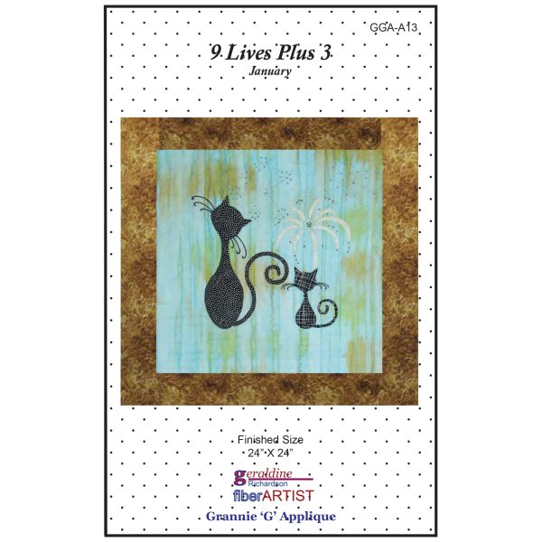 9 Lives Plus 3 January Quilt Pattern GGA-A13 - Paper Pattern Online Hot Sale