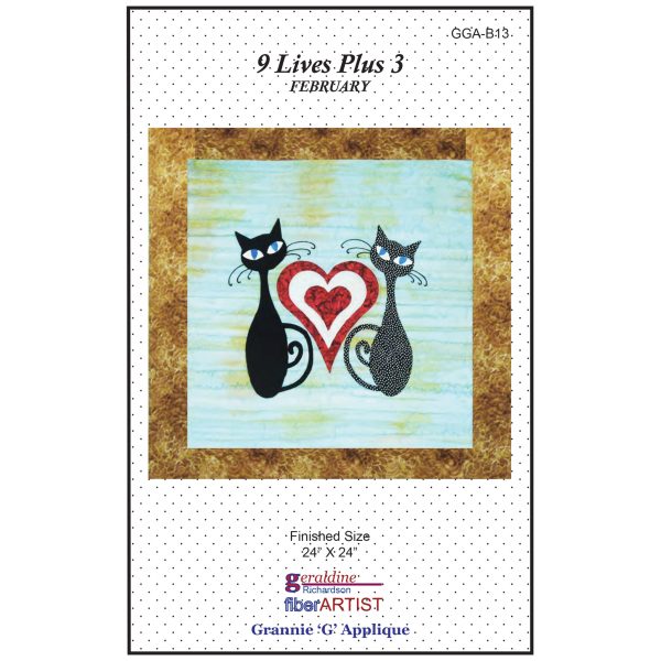 9 Lives Plus 3 February Quilt Pattern GGA-B13 - Paper Pattern Cheap