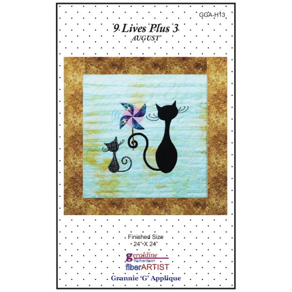 9 Lives Plus 3 August Quilt Pattern GGA-H13 - Paper Pattern For Cheap