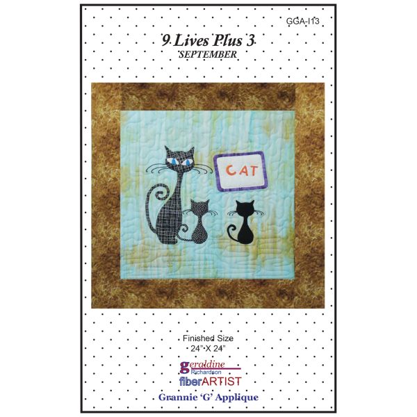 9 Lives Plus 3 September Quilt Pattern GGA-I13 - Paper Pattern For Sale