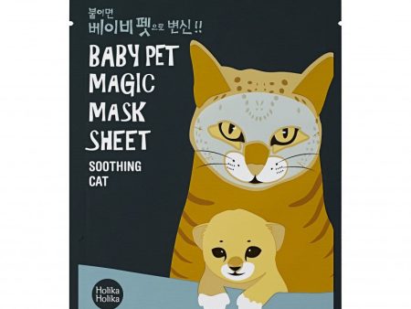 Lakštinė veido kaukė Holika Holika Baby Pet Magic Mask Sheet (Cat) Ramina veido odą 22 ml Fashion