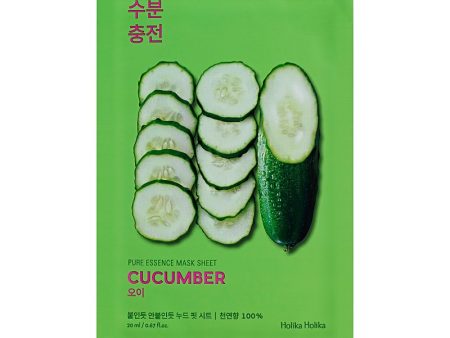 Lakštinė veido kaukė su agurkų ekstraktu Holika Holika Pure Essence Mask Sheet - Cucumber Maloniai vėsina veido odą 20 ml Discount