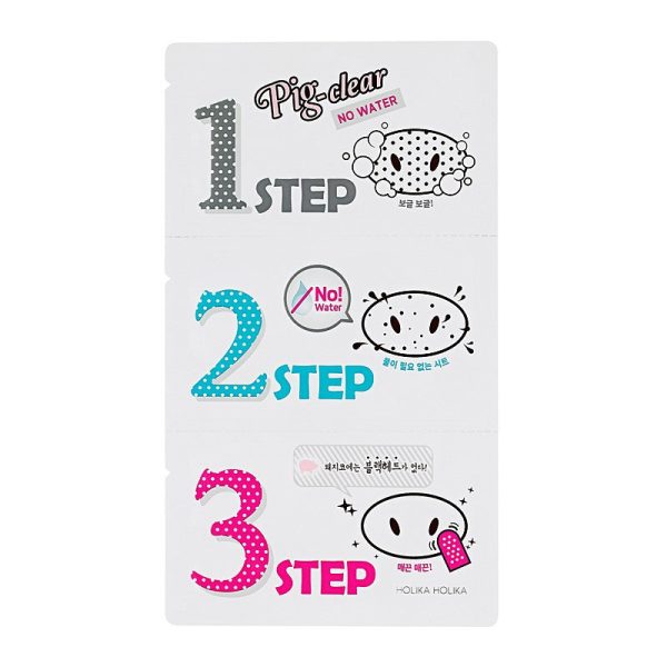 Giliai valančios nosies juostelės Holika Holika Pig Clear Blackhead 3 - Step Kit (No Water) 3 žingsniai Hot on Sale