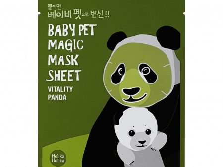 Lakštinė veido kaukė Holika Holika Baby Pet Magic Mask Sheet (Panda) Suteikia veido odai gyvybingumo 22 ml Supply