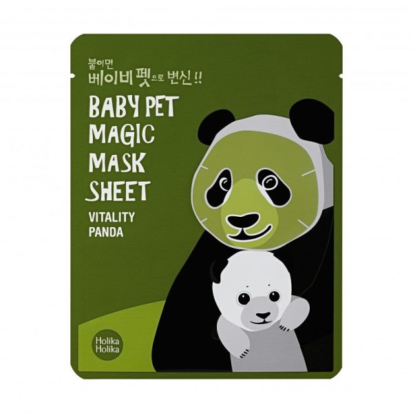 Lakštinė veido kaukė Holika Holika Baby Pet Magic Mask Sheet (Panda) Suteikia veido odai gyvybingumo 22 ml Supply