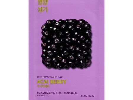 Lakštinė veido kaukė su akai uogų ekstraktu Holika Holika Pure Essence Mask Sheet - Acai Berry minkština veido odą 20 ml Fashion