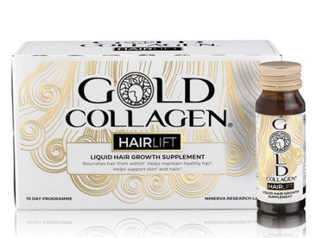 Gold Collagen Hairlift maisto papildas rekomenduojamas normaliai plaukų būklei palaikyti 10x50 ml +dovana For Cheap