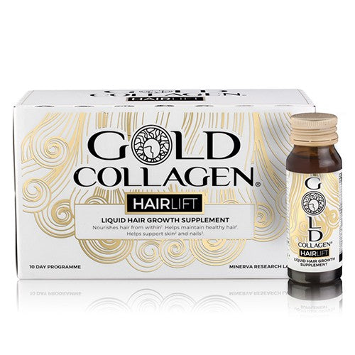 Gold Collagen Hairlift maisto papildas rekomenduojamas normaliai plaukų būklei palaikyti 10x50 ml +dovana For Cheap