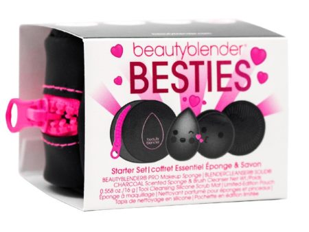 Makiažo kempinėlių rinkinys BeautyBlender Besties Charcoal Rinkinį sudaro: makiažo kempinėlė, muiliukas, silikoninis padelis, dėkliukas +dovana Previa kosmetikos priemonė For Sale