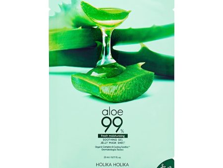 Lakštinė veido kaukė su alaviju Holika Holika Aloe 99% Soothing Gel Jelly Mask Sheet ramina veido odą 23 ml Hot on Sale